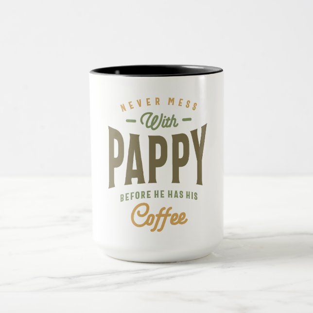 Caneca O poder do café da Pappy! Pai e vovô (Centro)