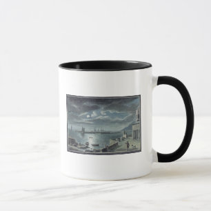 Caneca O porto e o Cobb, Lyme Regis pelo luar