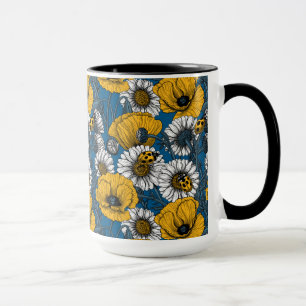 Caneca O prado em amarelo e azul