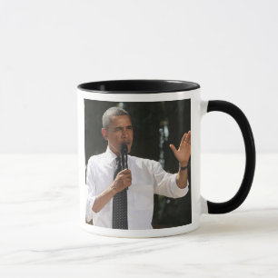 Caneca O presidente Barack responde a perguntas sobre