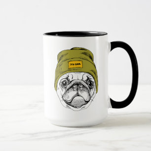 Caneca O Pug   do hipster é legal
