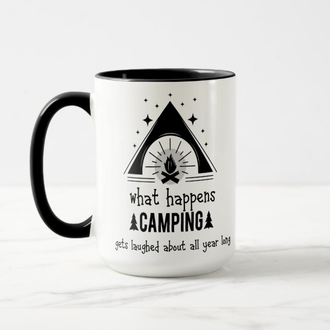 Caneca O Que Acontece Com O Acampamento Rói-Se O Ano Todo (Esquerda)