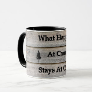 Caneca O que acontece no acampamento fica no acampamento