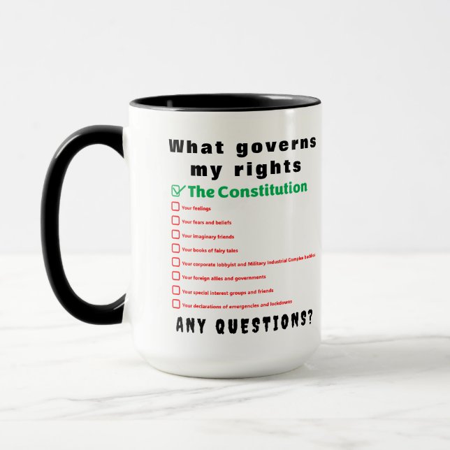 Caneca O que governa meus direitos - A Constituição (Esquerda)