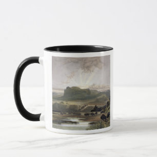 Caneca O rebanho do bisonte no Missouri superior, chapeia
