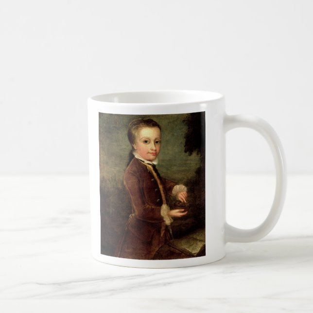 Caneca O retrato de Wolfgang Amadeus Mozart envelheceu (Direita)