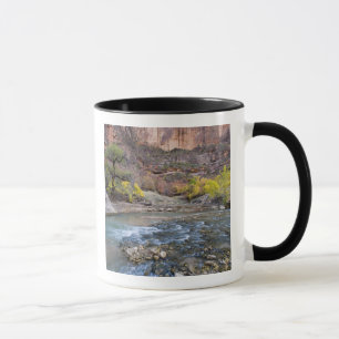 Caneca O rio Virgin, no outono, no Parque Nacional de Zio