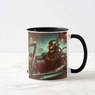 Caneca O Robô Era O Café Cibergun Certo