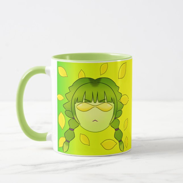 Caneca O rosto duplo verde de Lymoona (Esquerda)