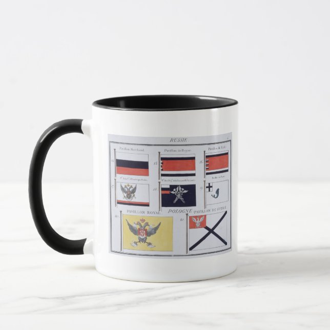 Caneca O russo embandeira, de um livro francês das (Esquerda)