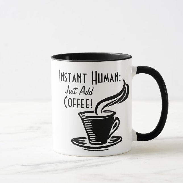 Caneca O ser humano imediato apenas adiciona o café (Direita)