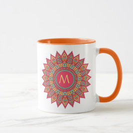 Caneca O seu monograma num quadro de Boho