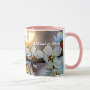 Caneca O Sol E As Flores Apricot Japonesas