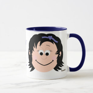 Caneca O sorriso agride a menina do cabelo preto