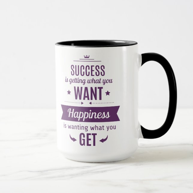 Caneca O Sucesso É Obter O Que Você Quer (Direita)
