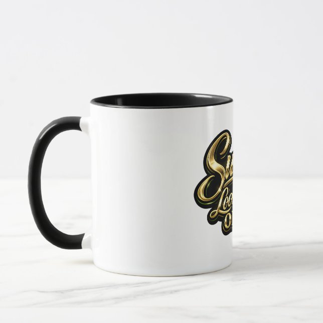 Caneca O Sucesso Fica Bem Em Mim Presente Dourado (Esquerda)