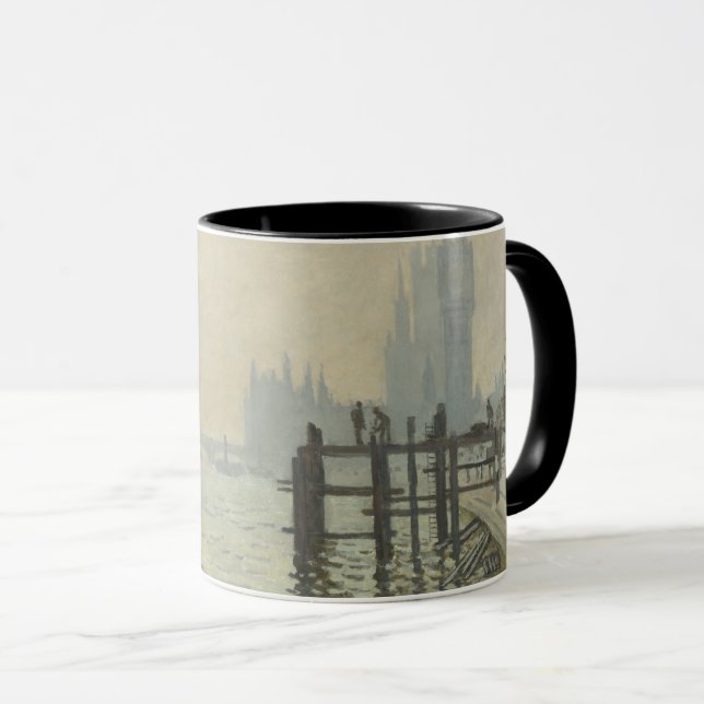 Caneca O Tâmisa Abaixo de Westminster por Claude Monet (Frente Esquerda)