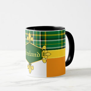 Caneca O Tartan nacional de Ireland, bandeira,