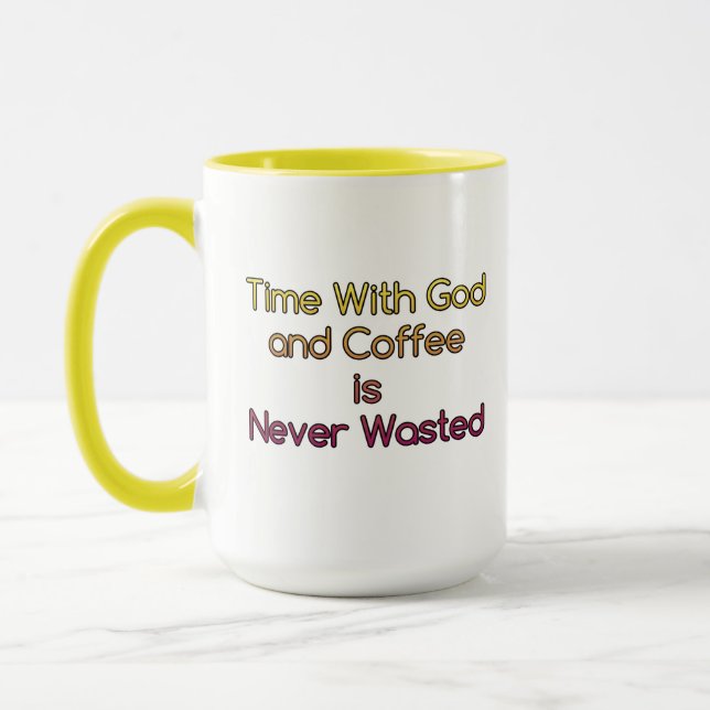Caneca O tempo com Deus e o café nunca é desperdiçado (Esquerda)