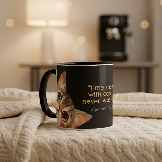 Caneca O Tempo Passado Com Gatos Nunca É Perdido (Criador carregado)