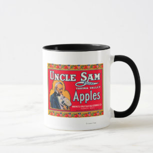 Caneca O tio Sam Apple etiqueta (vermelho) - Wapato, WA