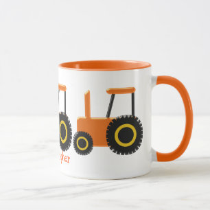 Caneca O trator alaranjado apenas adiciona o nome