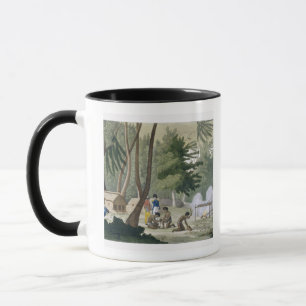 Caneca O tribo de Papu na ilha de Rawak, chapeia 20 'do