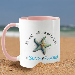 Caneca O único BS que eu preciso é Praia e Sol