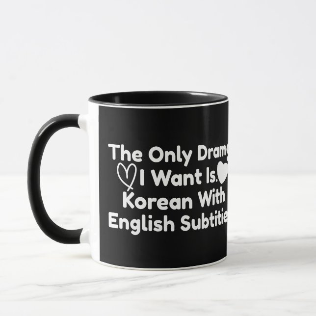 Caneca O Único Drama Que Eu Quero É Coreano Com Submarino (Esquerda)