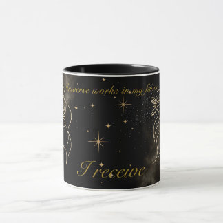 Caneca "O Universo Funciona A Meu Favor" Afirmação