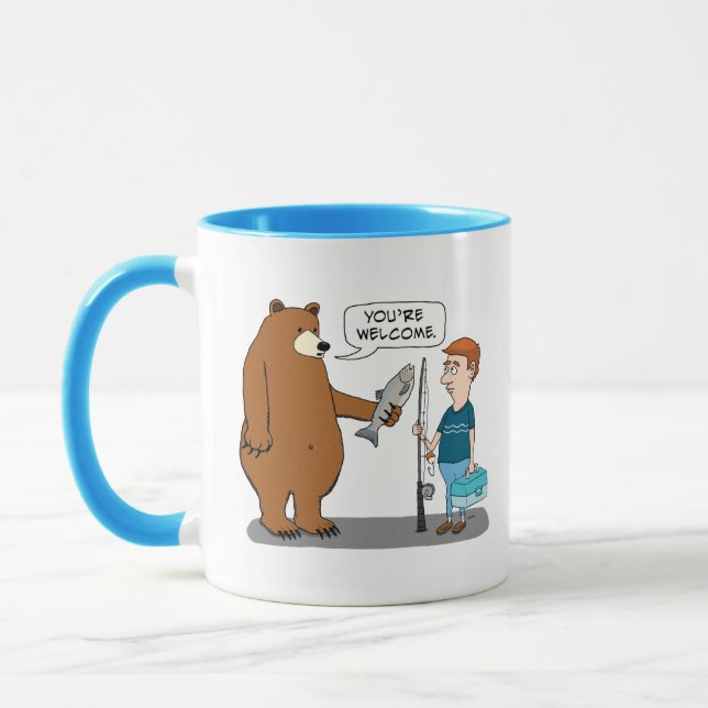 Caneca O urso dá a um homem um peixe (Esquerda)