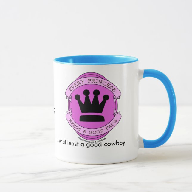 Caneca O vaqueiro e a princesa - rosa e azul (Direita)