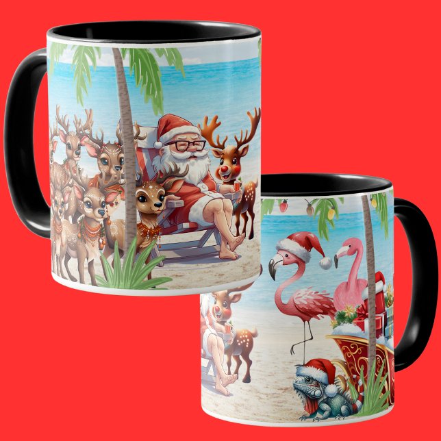 Caneca O Verão Tropical Vive O Natal Em Festa De Julho (Criador carregado)