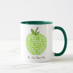 Caneca O verde Apple do professor do ensino especial