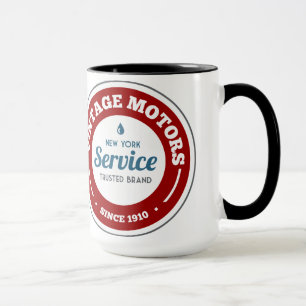 Caneca O vintage viaja de automóvel o logotipo circular
