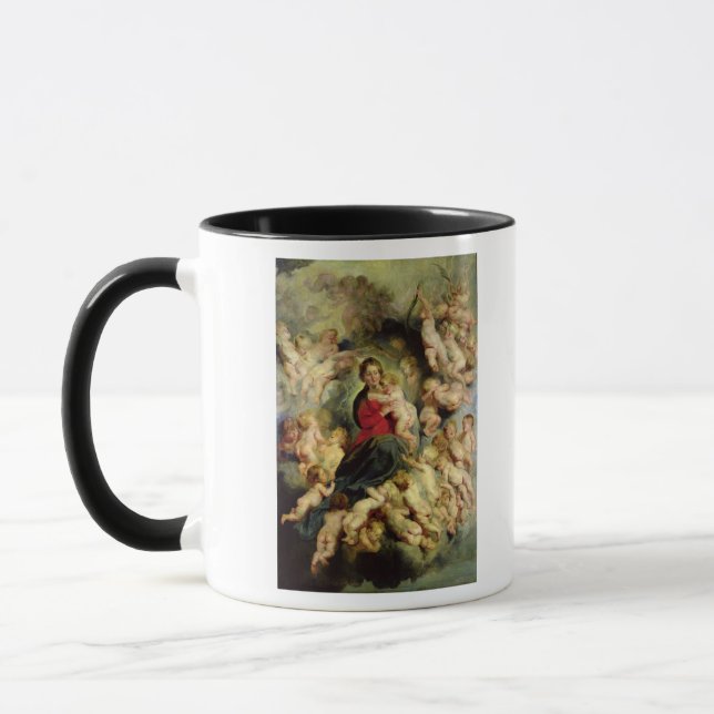 Caneca O Virgin e a criança cercados (Esquerda)