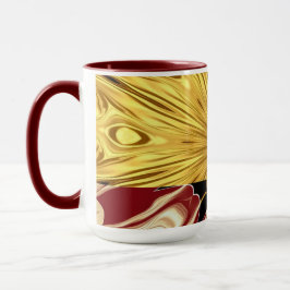 Caneca O Zênite Dourado: Ouro Fundido & Luxo Carmesim Pro