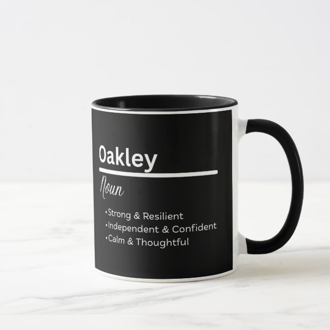 Caneca Oakley Boy Name Definition Personalized Mug (Direita)