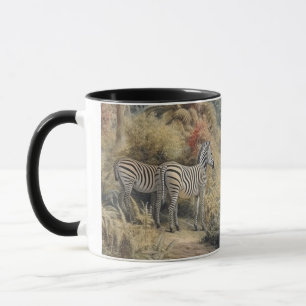 Caneca Oásis de Zebra & Reunião de Leoa Botânico Vintage
