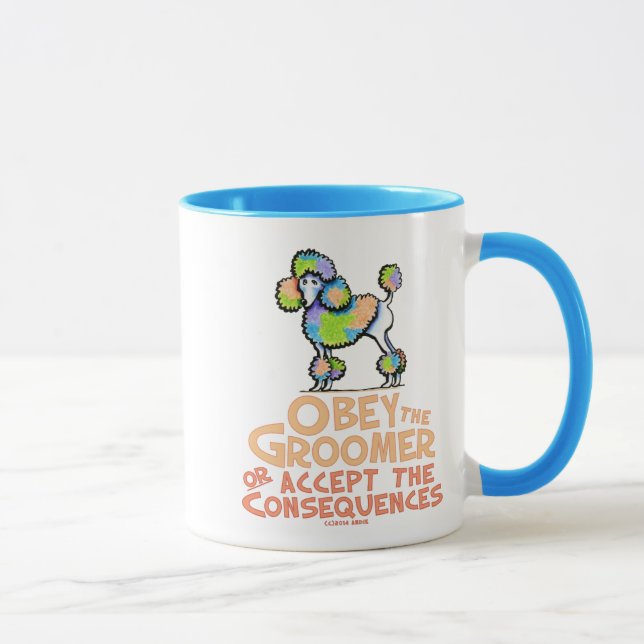 Caneca Obedeça O Poodle Do Arco-Íris (Direita)