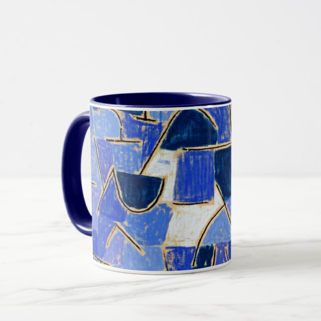 Caneca Obra de arte de Paul Klee, Noite Azul (Frente Esquerda)