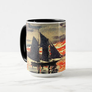 Caneca Obra de arte de Winslow Homer, Fogos do Pôr do Sol