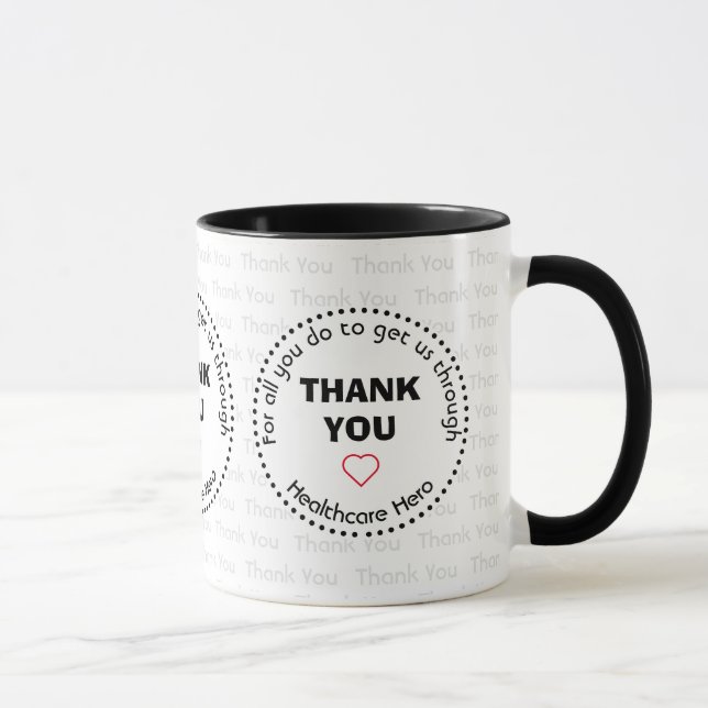 Caneca OBRIGADO AO SEU Herói de Saúde (Direita)