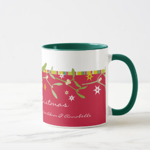 Caneca Obrigado de natal vermelho, projetado de forma exc