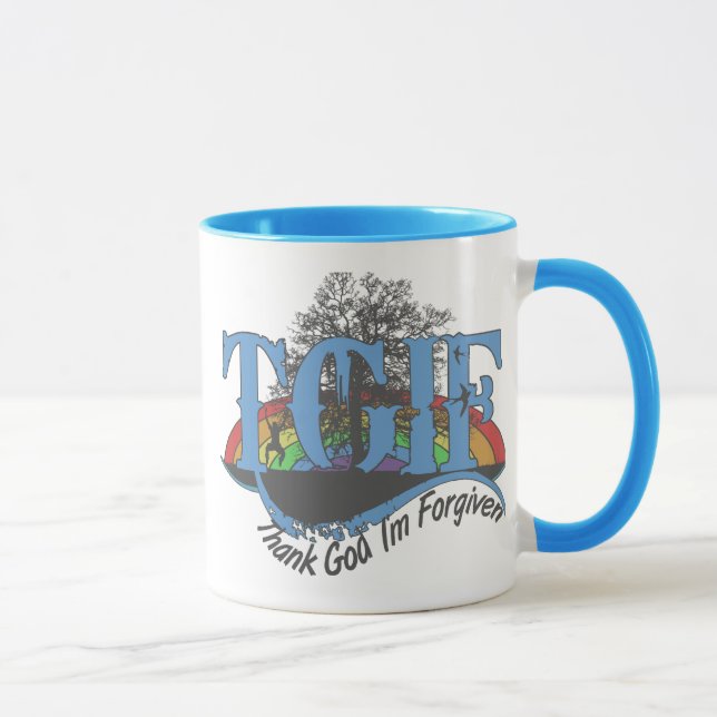 Caneca Obrigado Deus, sou perdoado pelo TGIF (Direita)