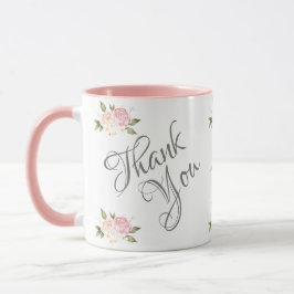 Caneca Obrigado Floral Cor De Água Rosa Bonito