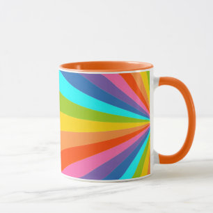 Caneca "Obrigado por brilhar sua luz" Raios Coloridos