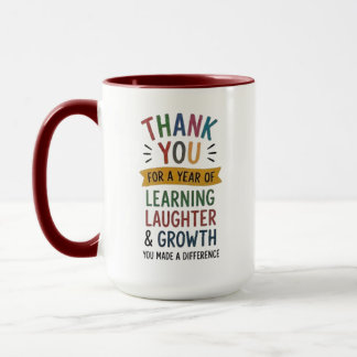 Caneca Obrigado por um Ano de Aprendizado