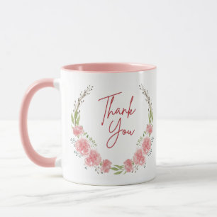 Caneca Obrigado sob as flores cafeteira