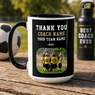 Caneca Obrigado Treinador com Foto do Nome da Equipe